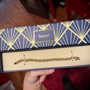 Stauer Aria Bracelet 18k Yellow Gold Finish & Original Box